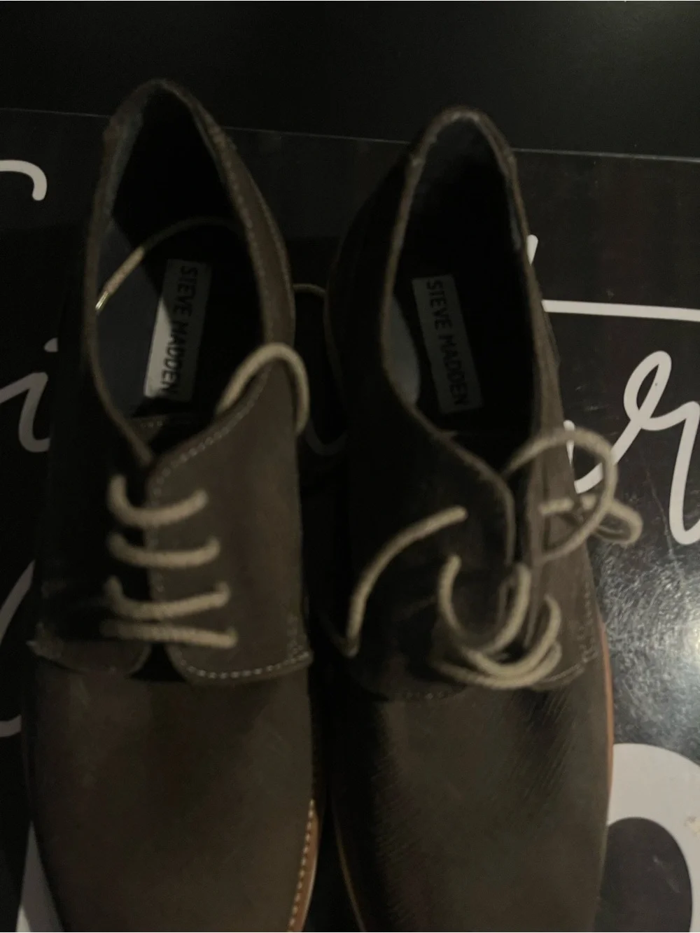 Steve Madden Men's Dark Gray Lace-Up Casual Shoes New Size 8